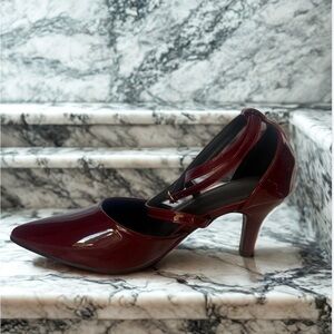 Chic Burgundy Patent Leather Heels